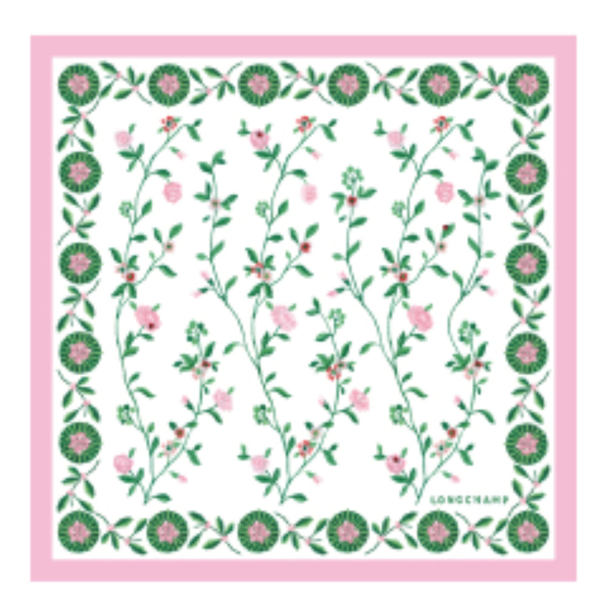 740 Scarves, stoles .../ 50611SOI018 /Silk scarf 50x50 Pink/