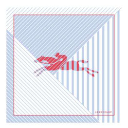 740 Scarves, stoles .../ 50616SOIH90 /Silk scarf 50x50 Sky Blue/Red/