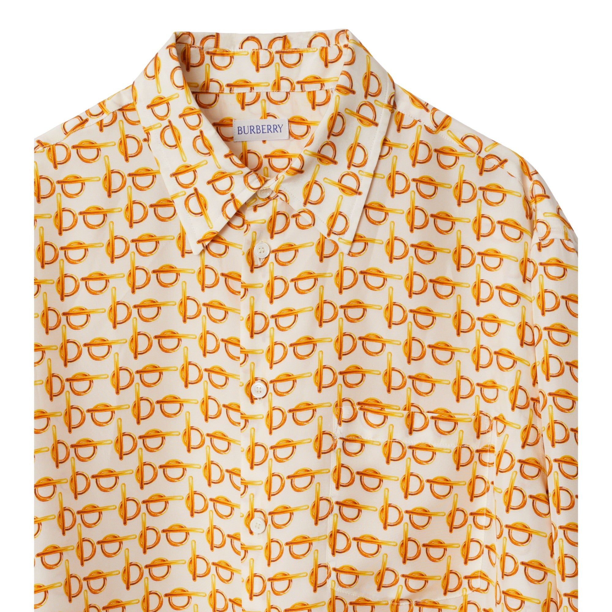 B 실크 셔츠-GOLD/WHITE