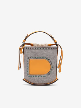 (Pin)_Pin Mini Bucket Felt Supple Calf Safran - Heather Grey