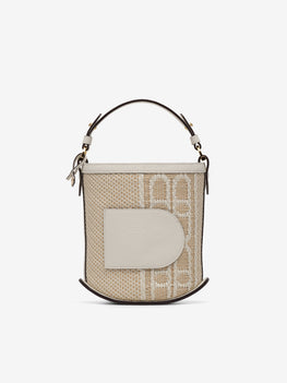 (Pin)_Pin Mini Bucket +C Versus Jacquard Taurillon Soft Natural - Ivory