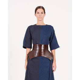 CROC EMBOSSED OBI BELT