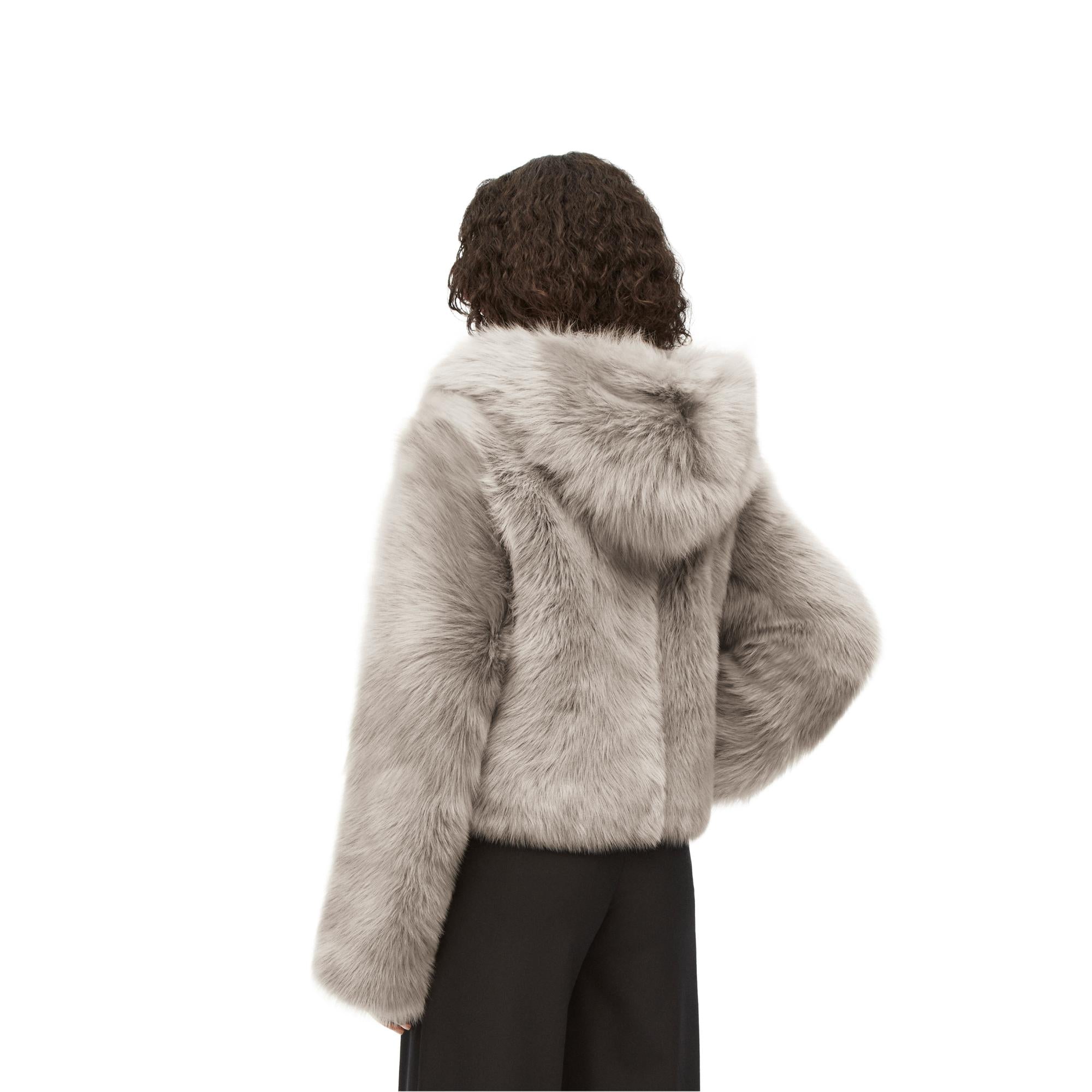 HOODED SHEARLING JACKET