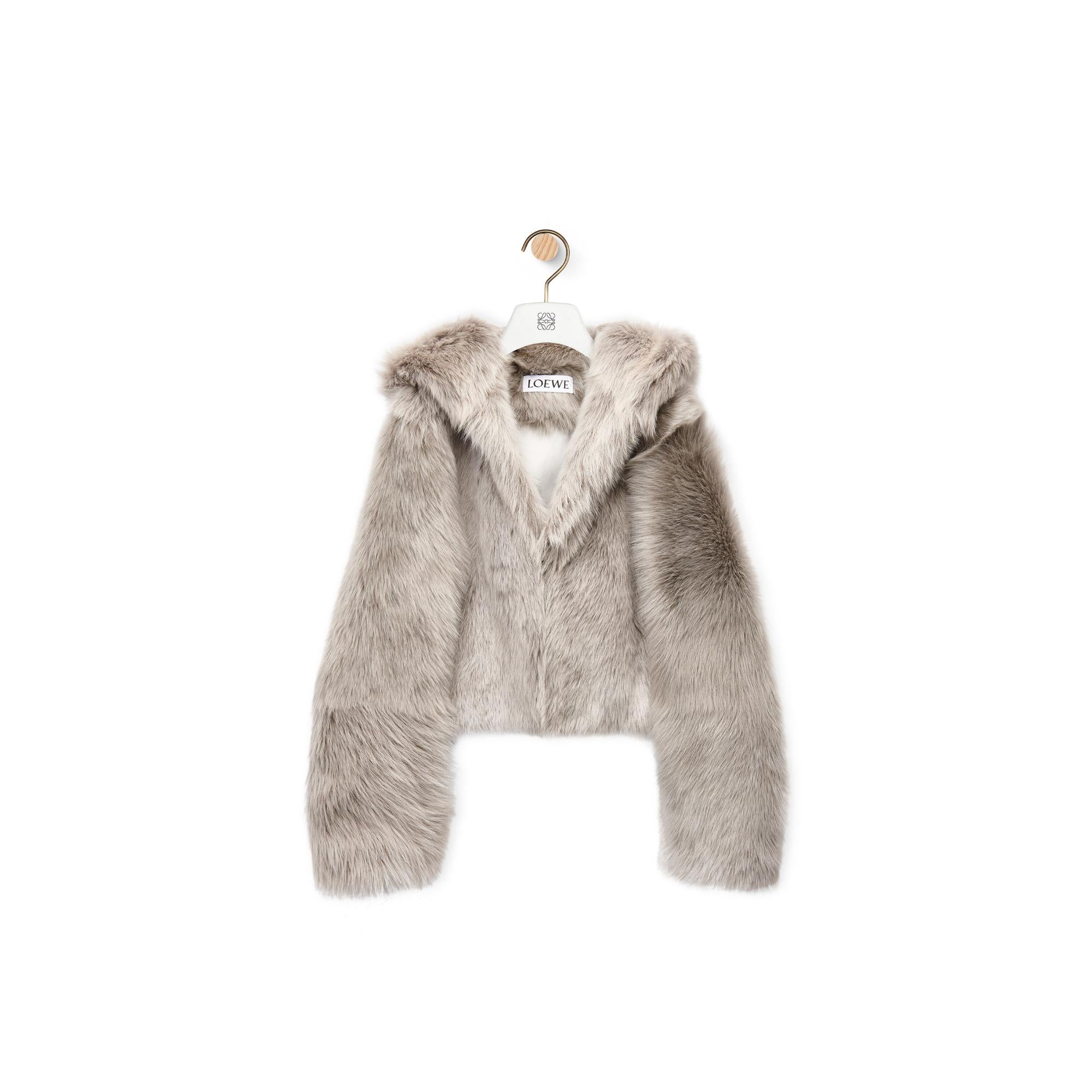 HOODED SHEARLING JACKET