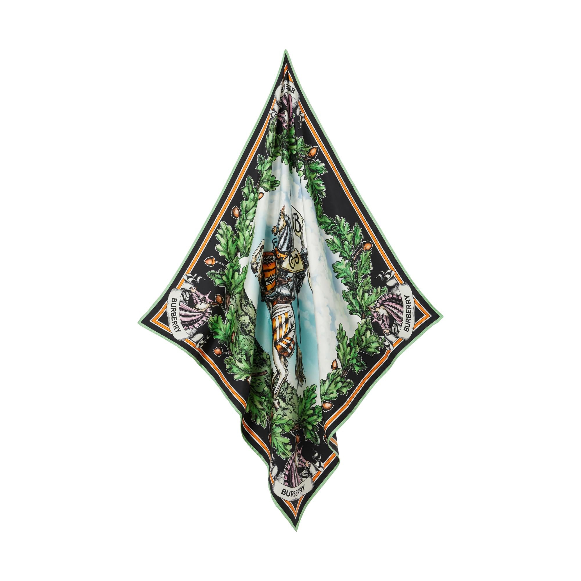 EKD 프린트 실크 스퀘어 스카프