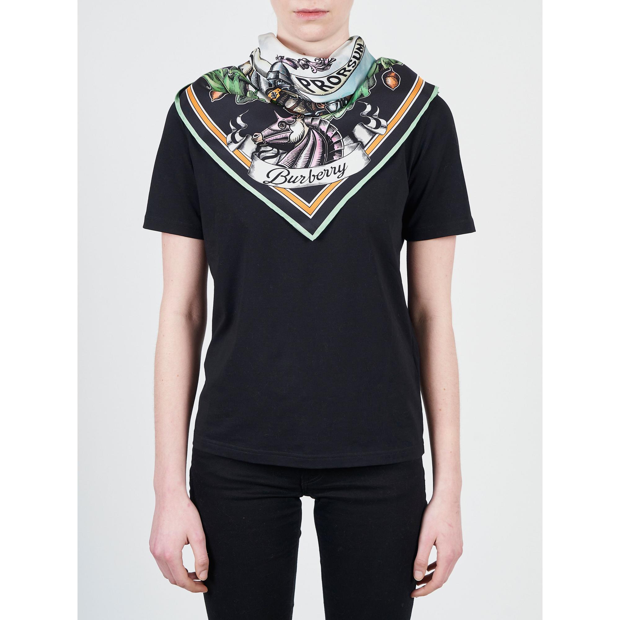 EKD 프린트 실크 스퀘어 스카프