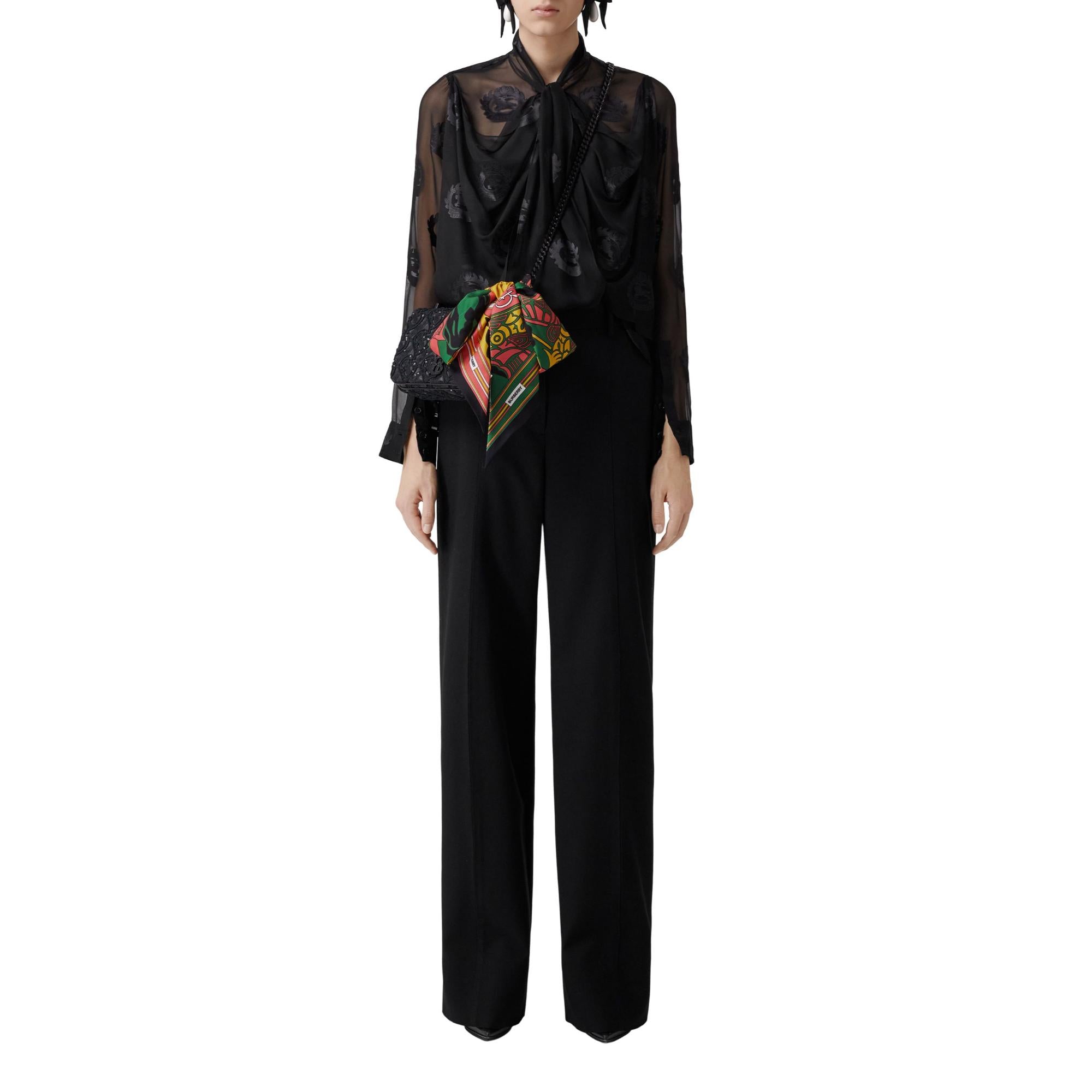 EKD 프린트 실크 스키니 스카프