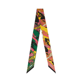 EKD 프린트 실크 스키니 스카프