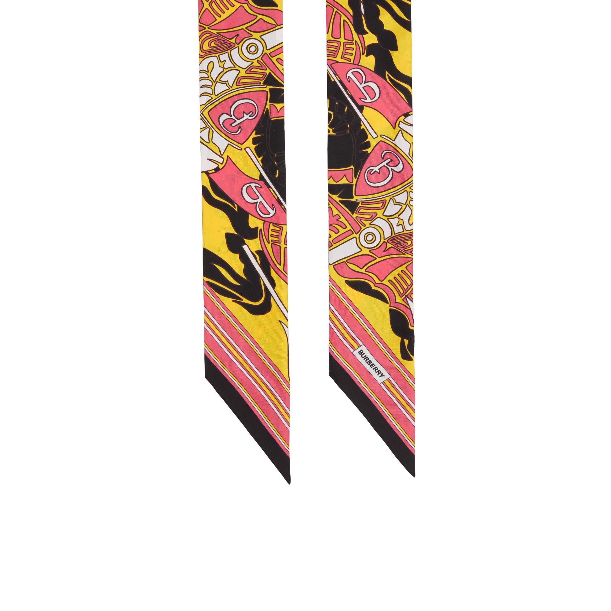 EKD 프린트 실크 스키니 스카프