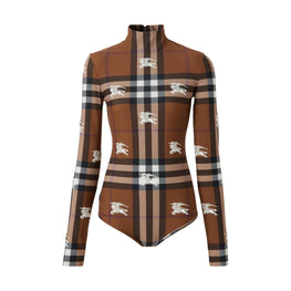 EKD 체크 스트레치 저지 바디수트